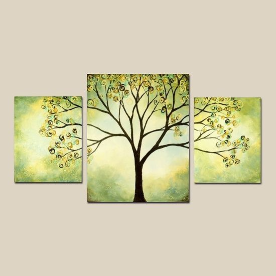 Tree of Life Painting, 3 Piece Painting, Paintings for Bedroom, Tree Landscape Paintings, Easy Tree Paintings, Wall Art Painting