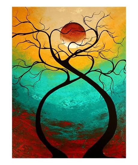 3 Piece Canvas Painting, Tree of Life Painting, Simple Modern Art