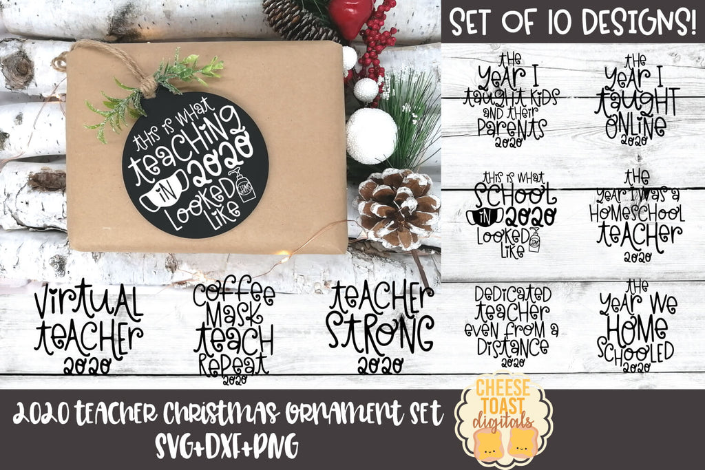 Download 2020 Teacher Christmas Ornament Svg Bundle Free And Premium Svg Files Cheese Toast Digitals