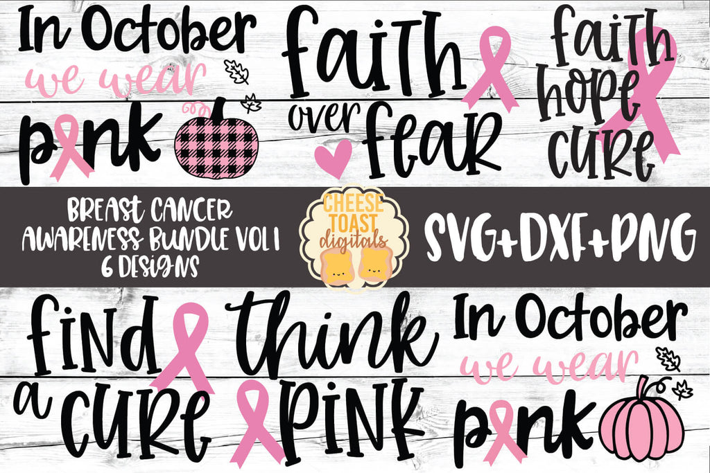 Breast Cancer Awareness Svg Bundle Vol 1 Free And Premium Svg Files Cheese Toast Digitals