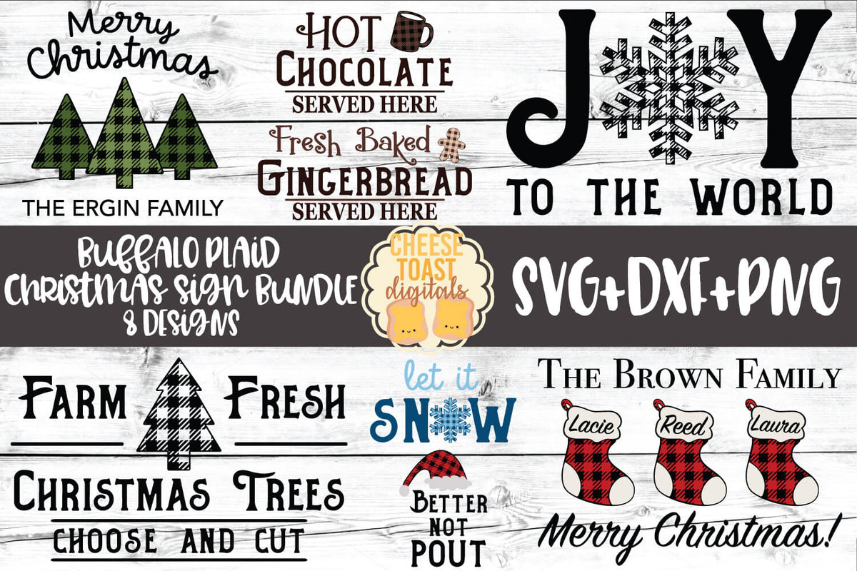 Download Buffalo Plaid Christmas Sign SVG Bundle - Free and Premium ...