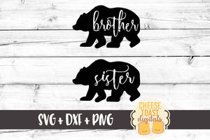 Download Brother Bear And Sister Bear Svg Free And Premium Svg Files Cheese Toast Digitals