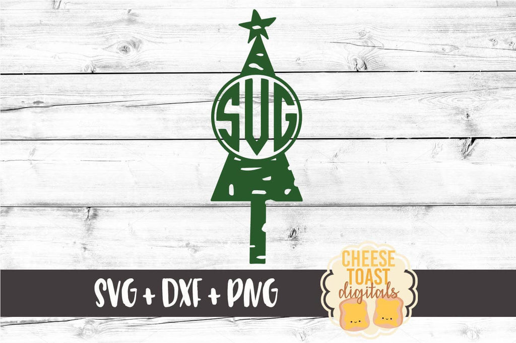 Download Distressed Christmas Tree Monogram Frame Svg Free And Premium Svg Files Cheese Toast Digitals