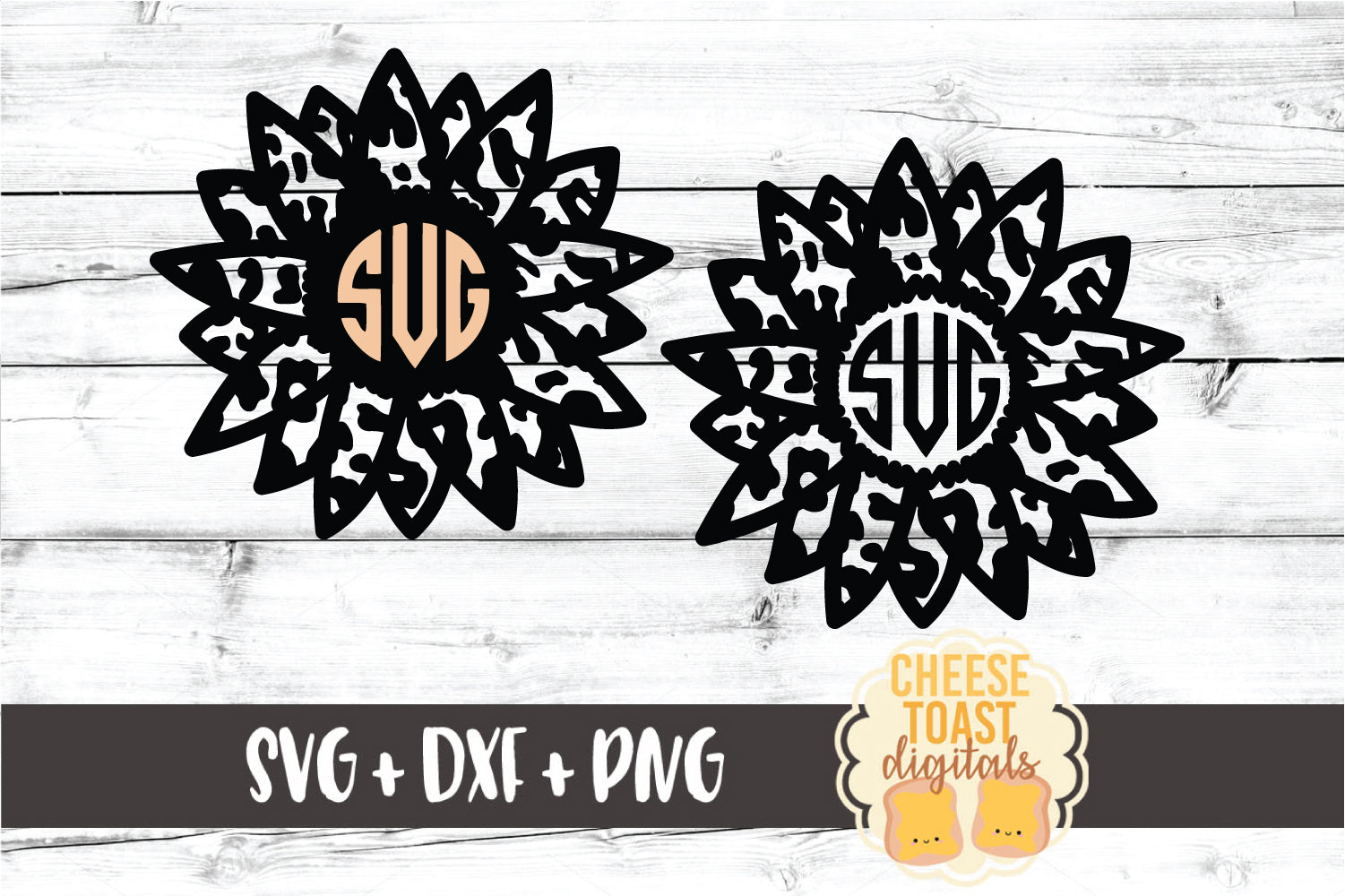 Download Leopard Print Sunflower Monogram Svg Free And Premium Svg Files Cheese Toast Digitals