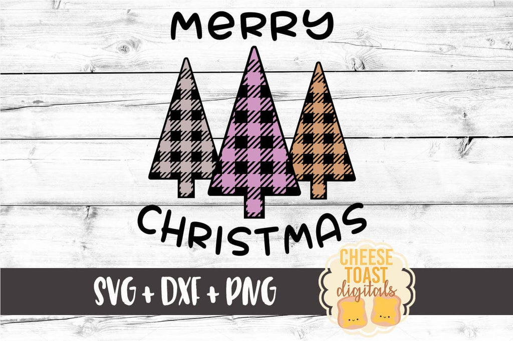 Download Merry Christmas Buffalo Plaid Trees SVG - Free and Premium ...