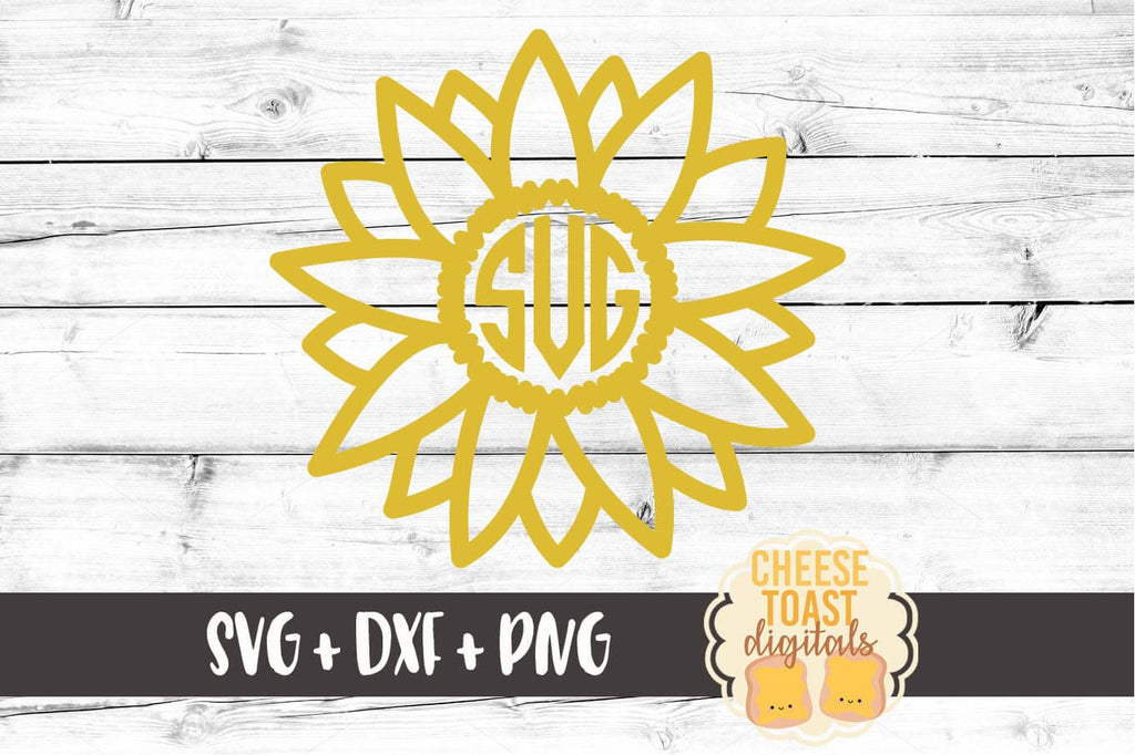 Download Sunflower Monogram Frame Svg Free And Premium Svg Files Cheese Toast Digitals