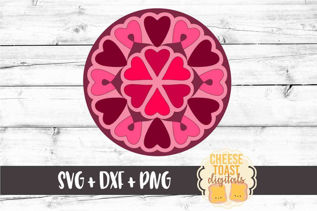 Valentine Heart Mandala SVG - Free and Premium SVG Files - Cheese Toast Digitals