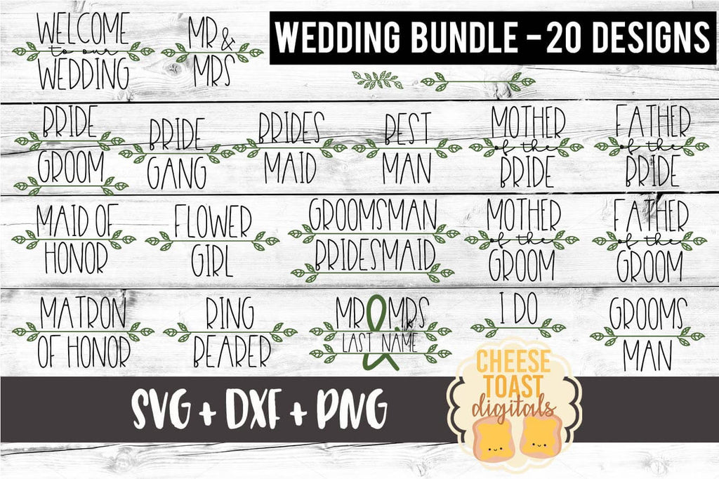 Wedding Party Svg Bundle Free And Premium Svg Files Cheese Toast Digitals