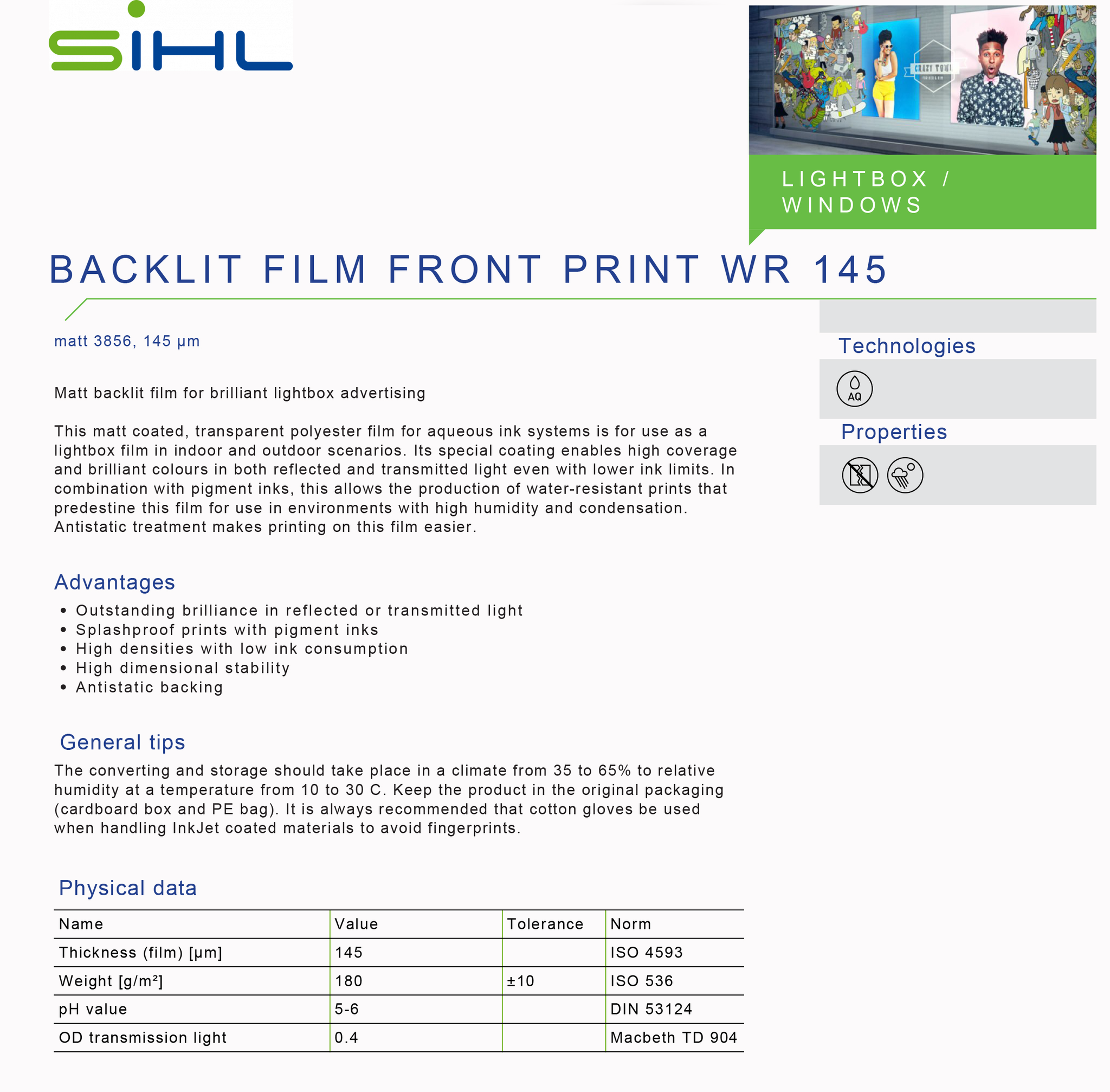 SIHL Backlit Film