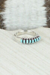 Turquoise & Sterling Silver Ring - Irma Unkestine - Size 6.75