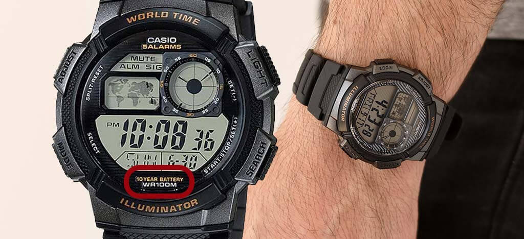 relojes casio con hasta 10 años de batería, no te tienes que preocupar por que se agote rapido su pila, variedad de modelos y colores en casio con hasta 70% de descuento