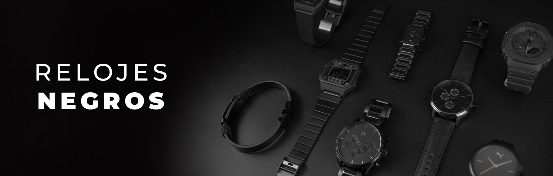 Colección de relojes negros en tendencia y que nunca pasan de moda, un reloj negro es perfecto complemento para cualquier outfit y resaltara tu look, ofertas de hasta 70% de descuento