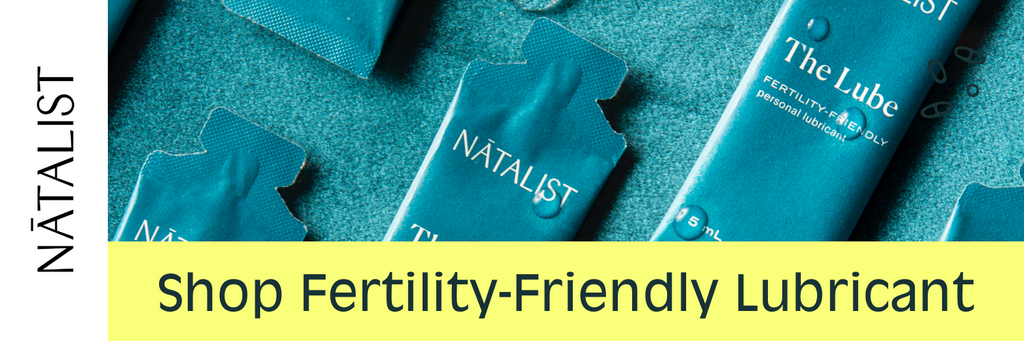 Natalist call to action featuring fertility lubricant