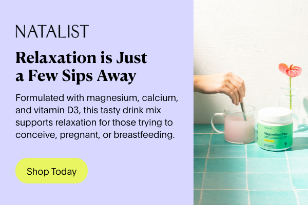 Natalist call to action featuring magnesium plus