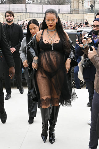 Rihanna's Maternity Little black Dress at Dior Paris Fashion Week 2022