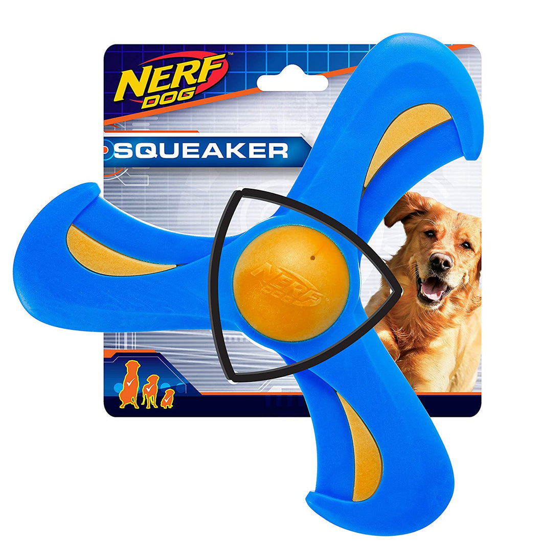 blue and orange dog ball