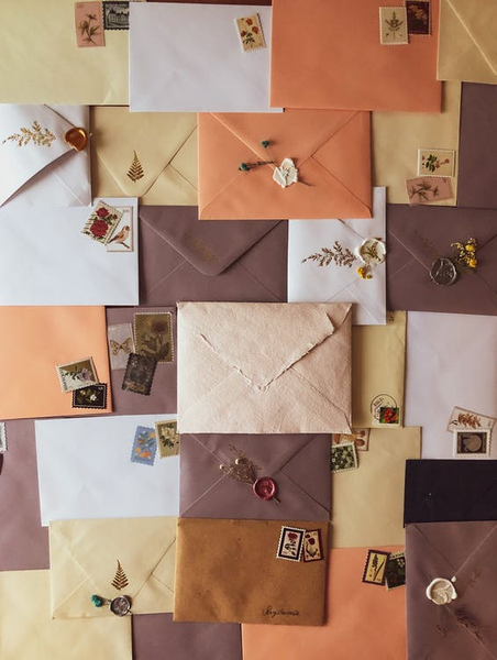 envelopes with faux wax seals