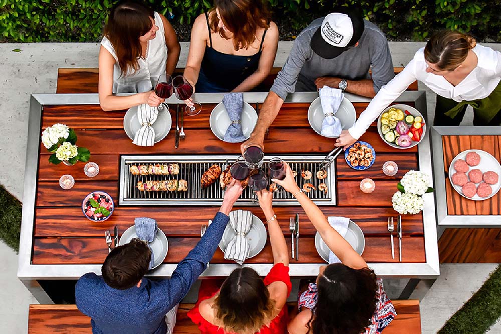 Korean barbecue grill table