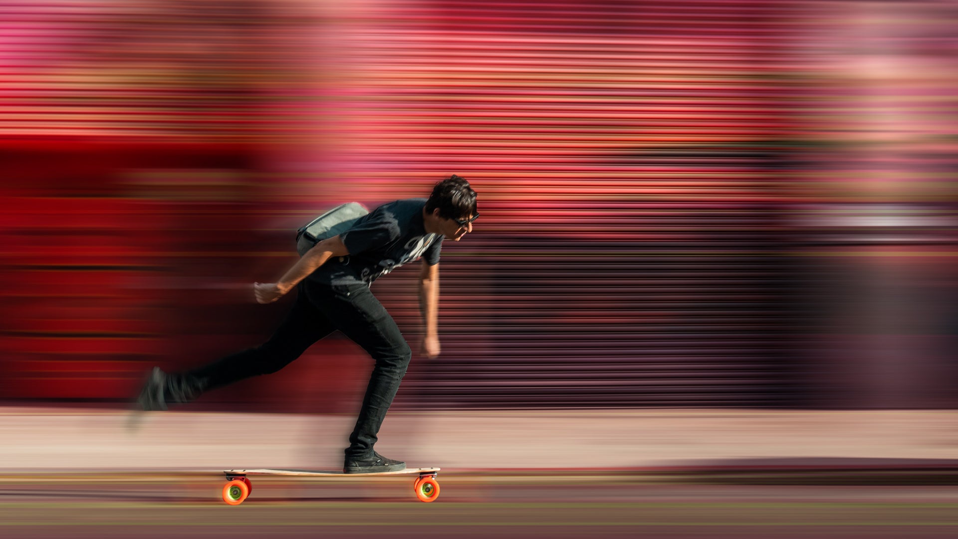 Loaded Vanguard longboard skateboard with Orangatang Dad Bod wheels