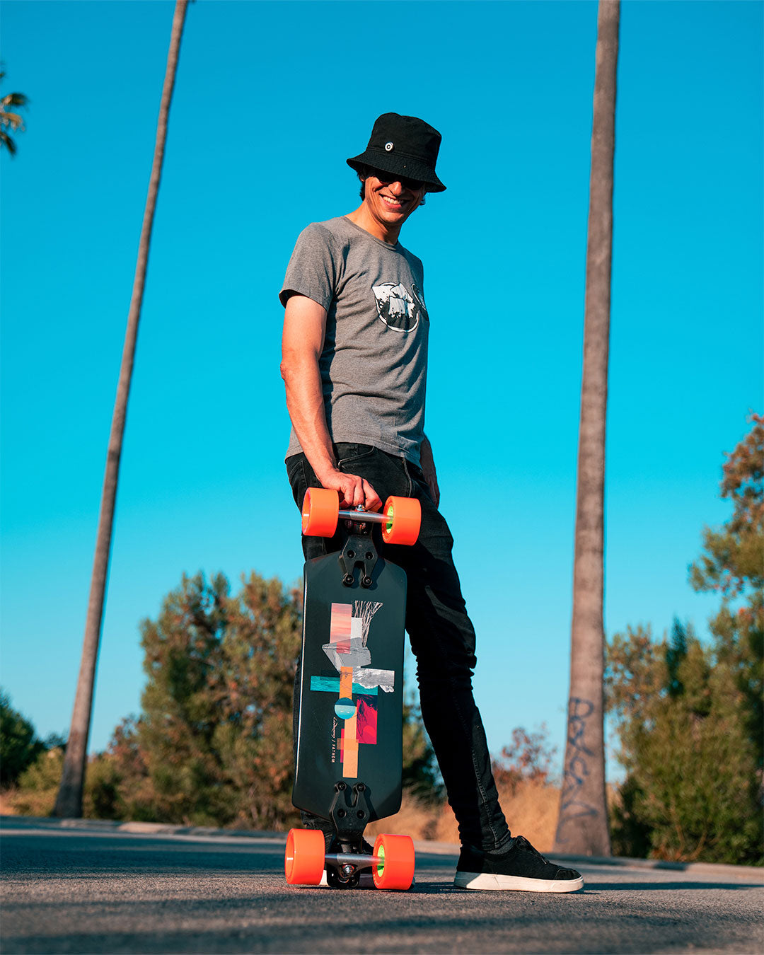 Ari Chamasmany with the Loaded Fathom longboard skateboard