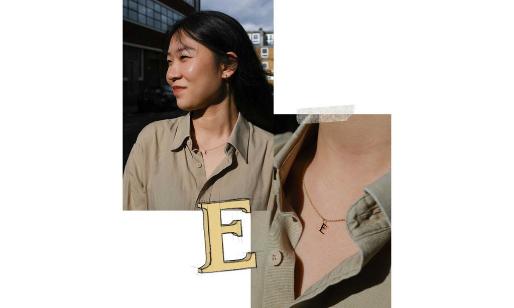 EC One London recycled yellow gold signature Letter necklaces