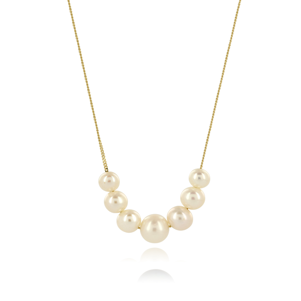 gold necklace with one pearl