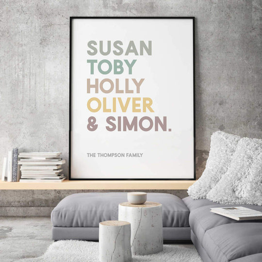 family names print