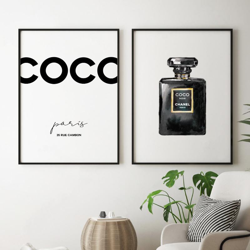 COCO Chanel Perfume Print by lulusimonstudio on Etsy 1500 HD phone  wallpaper  Pxfuel