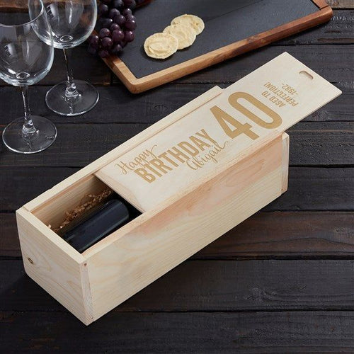 Personalised wine bottle box