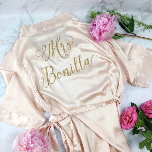 Personalised satin gown