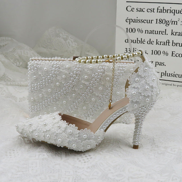 bridal shoes and purse