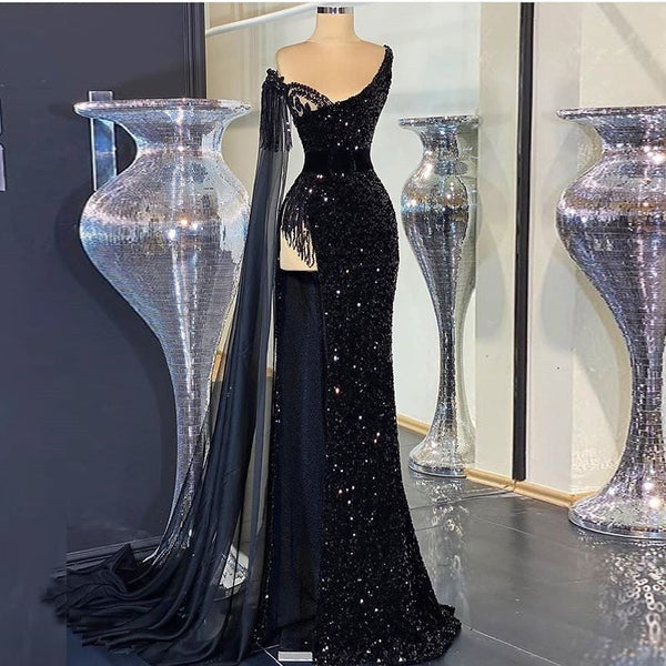 PP386-1 Glitter High Split Evening Dresses ( Custom colors ...