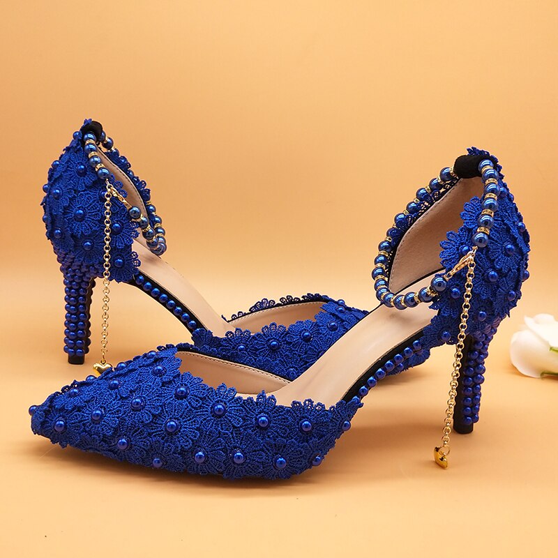 BS75 : Lace Flower peals Wedding Shoes with matching Bags(11 Colors ...