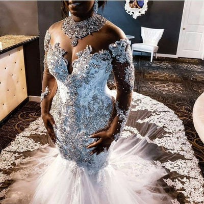 crystal mermaid wedding dress