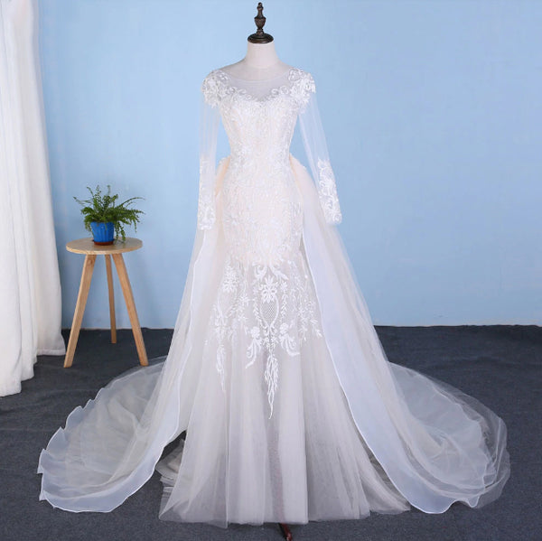 CW194 : Real sample photo 2in1 mermaid wedding dress with detachable ...