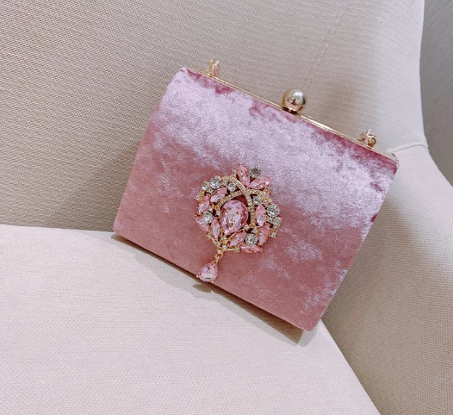CB104 Box design velvet diamond Bridal Clutch bags(7colors ...