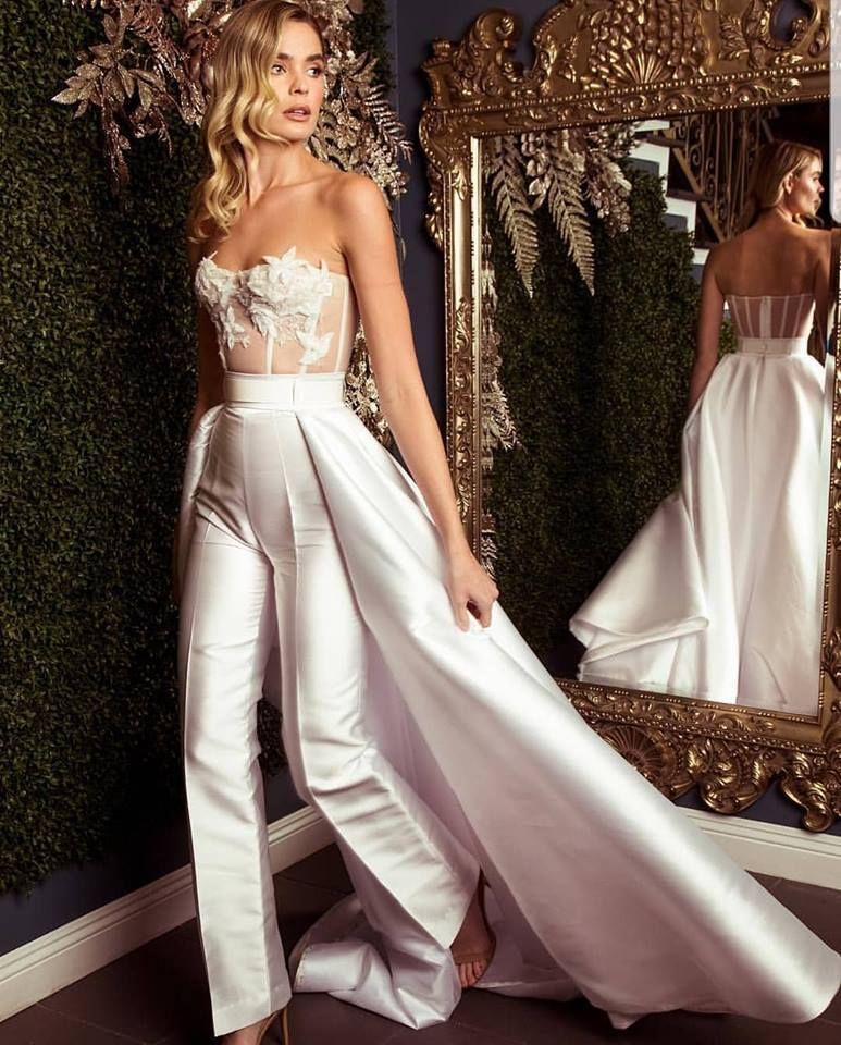 jumpsuit with train wedding