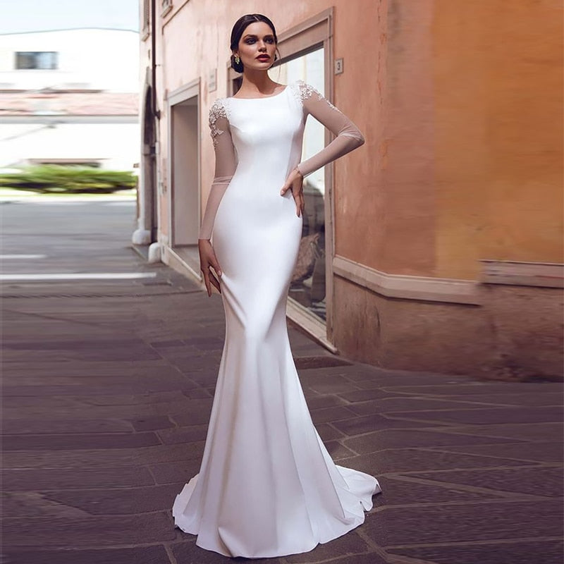 simple long sleeve gown