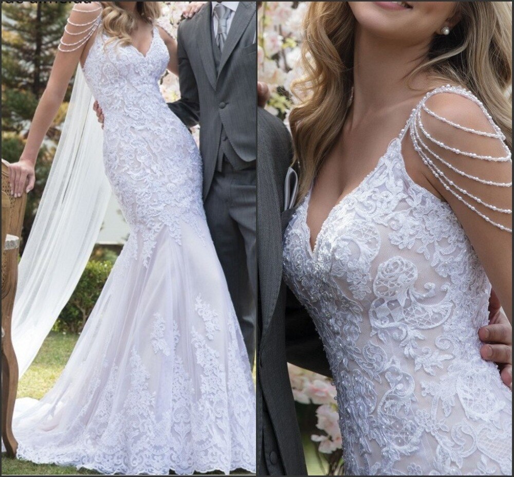 pearl mermaid wedding dress