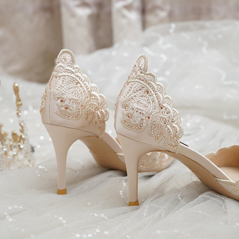 BS109 Korean style Champagne color Bridal Shoes - Nirvanafourteen
