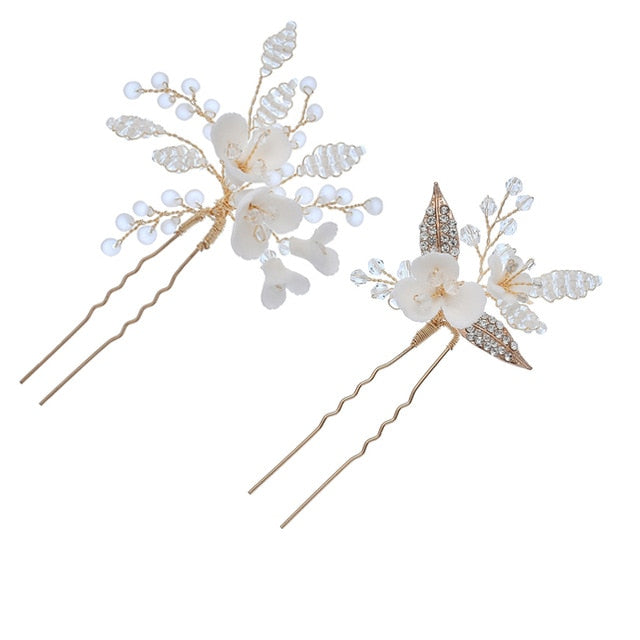 BJ209 Flower Bridal Hair Comb +Pins - Nirvanafourteen