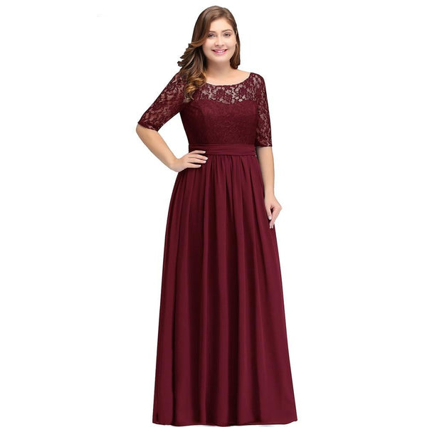 BH60 Formal Plus Size Lace Bridesmaid Dresses (6 Colors ) - Nirvanafourteen