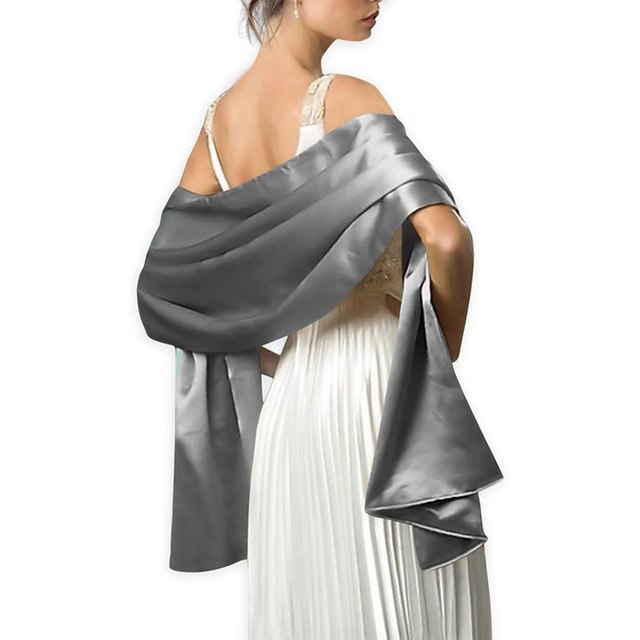 WJ10 Satin Shawl Scarf for Evening Dresses - Nirvanafourteen