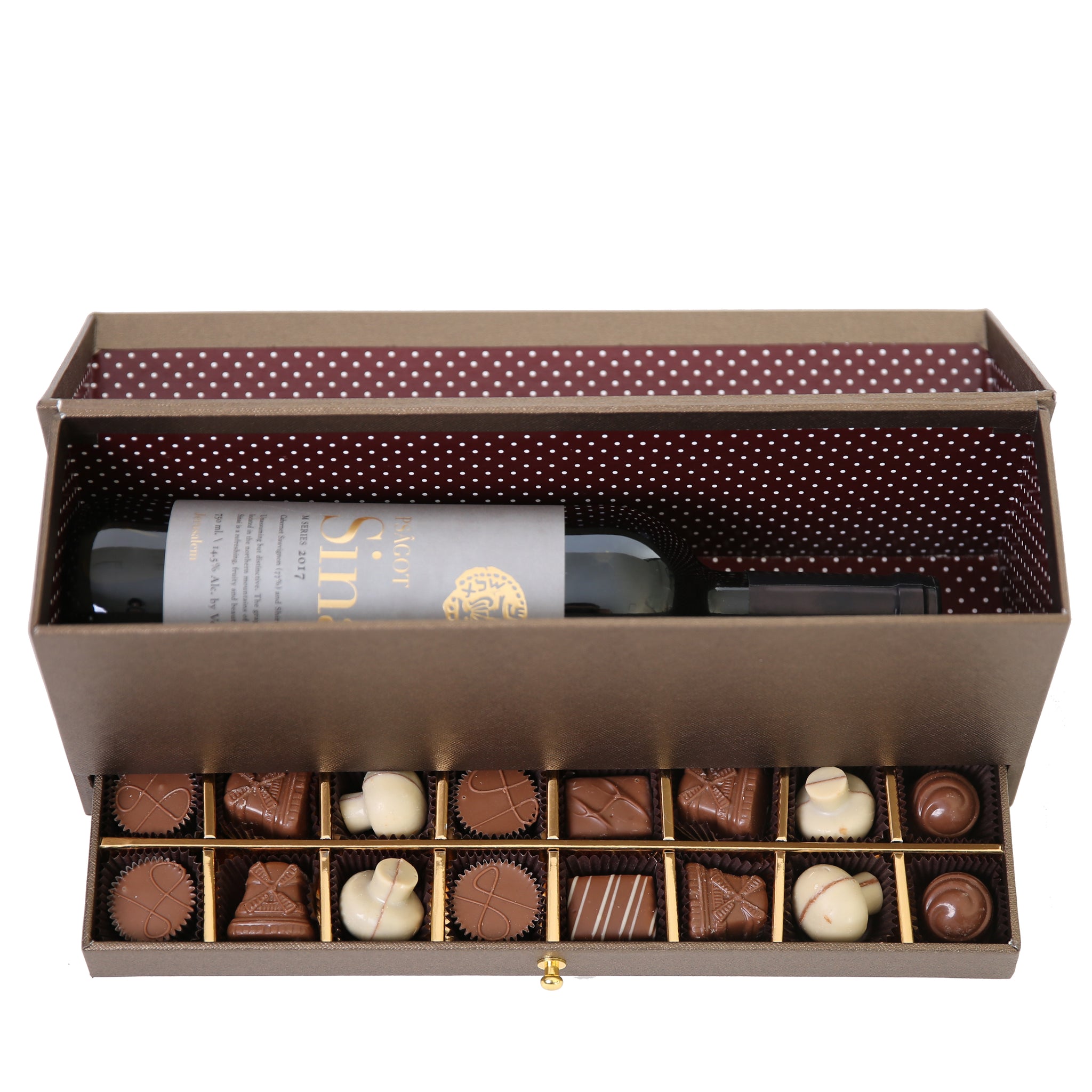 Cardboard Wine Box With Chocolate Drawer My Chocolate Place