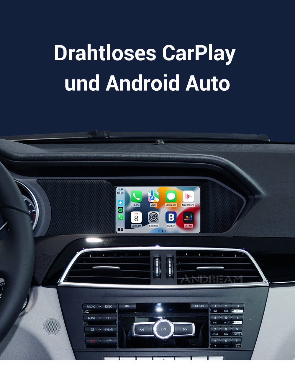 GABITECH Drahtlos CarPlay Android Auto für Mercedes Benz A B CLA