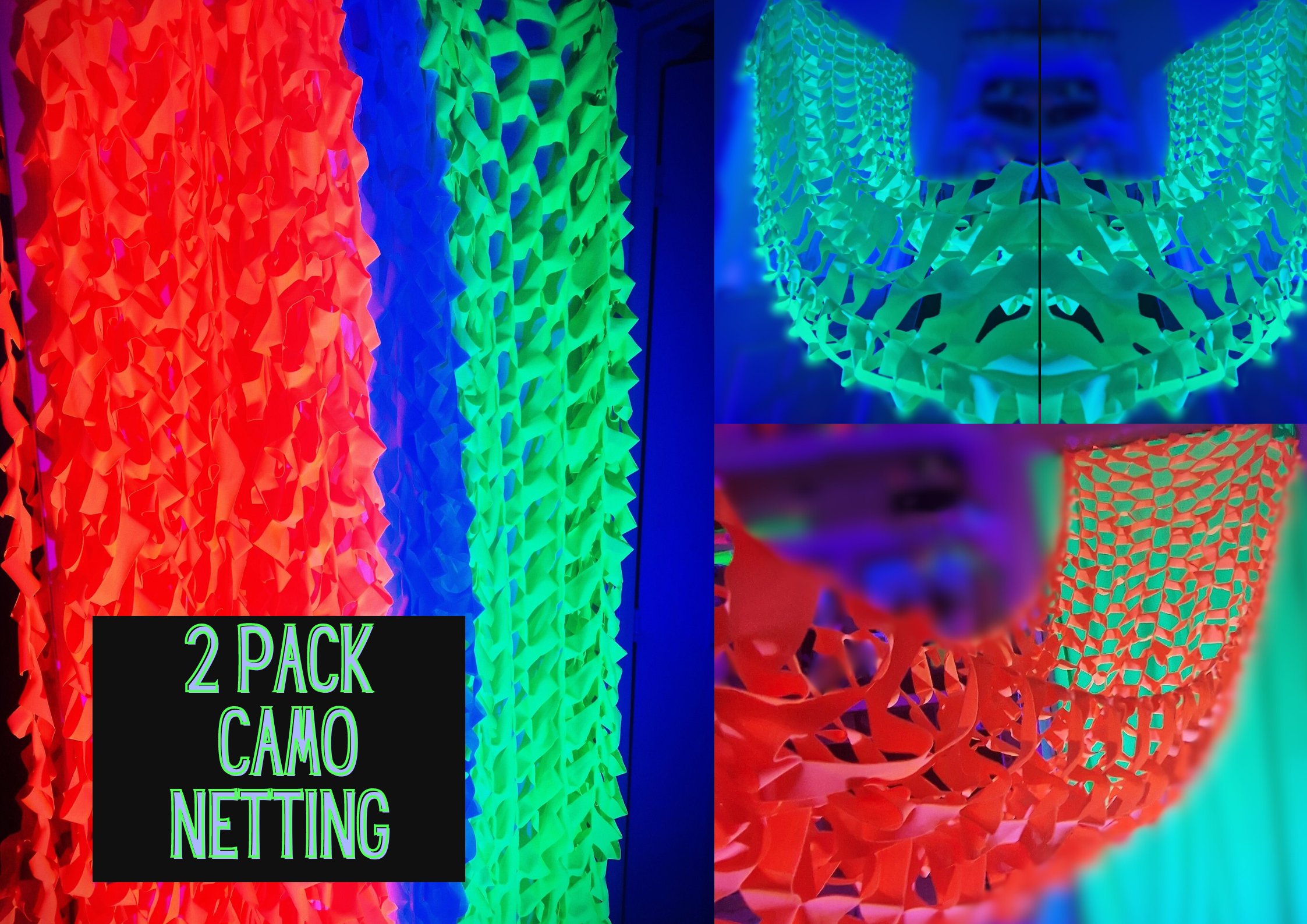 uv decorations neon camp stretch netting uv decor