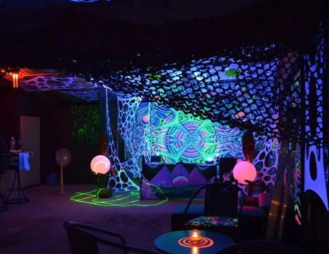 uv psytrance venue decoration service glow party