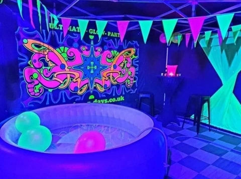 Uv Neon Party backdrop Decoration gows in the dark