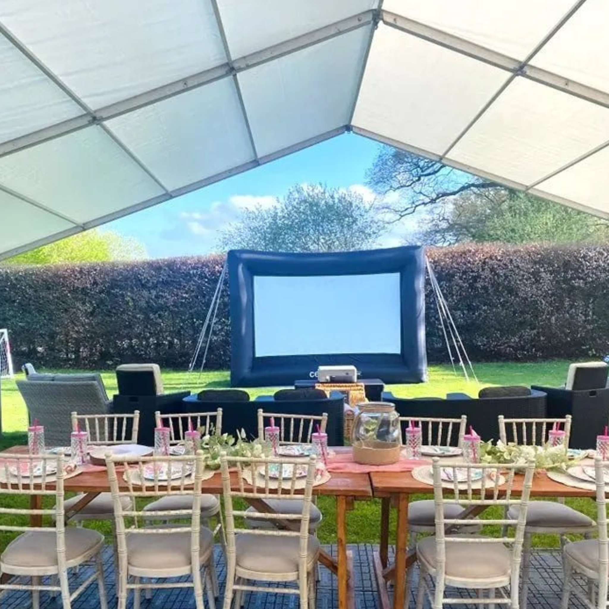 Giant inflatable cinema screen hire Midlands UK