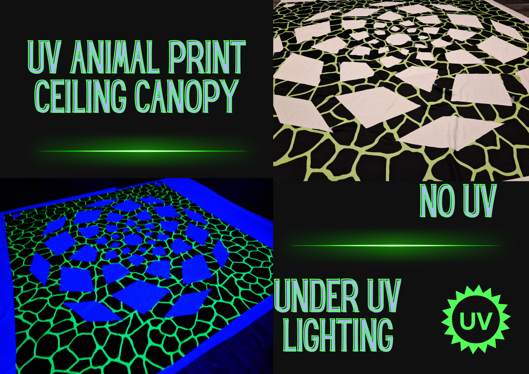 uv ceiling canopy animal print decoration